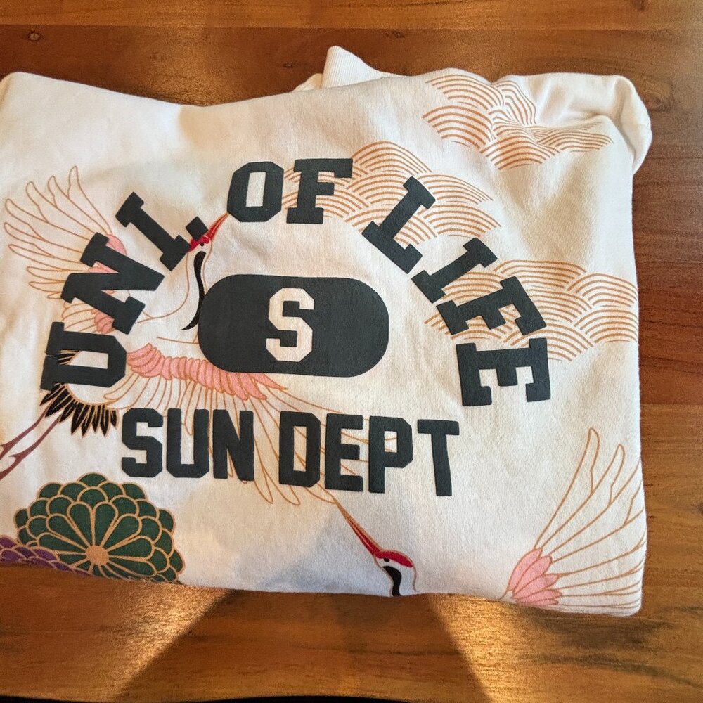 Blind Rooster Men White Hoodie Sweatshirt Tokyo Japan Sz Large